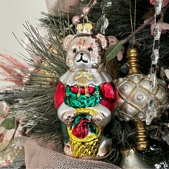2002 Handblown Mercury Glass Bear Personalized Ornament - Picture 3 of 13